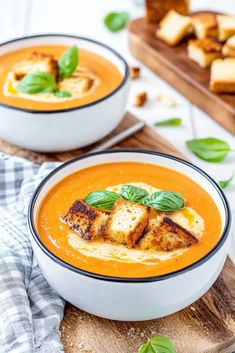 Tomato Basil Bisque, Winter Dinners, Grilled Cheese Croutons, Roasted Tomato Basil Soup, Cheese Croutons, Sugar Recipes, Roasted Tomato Soup, Basil Soup, Fall Soup Recipes