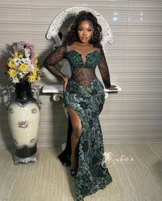 Green Asoebi Lace Styles, Asoebi Lace Styles For Wedding, Aso Ebi Lace