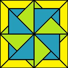 an image of a blue and green square with four squares in the same pattern on it