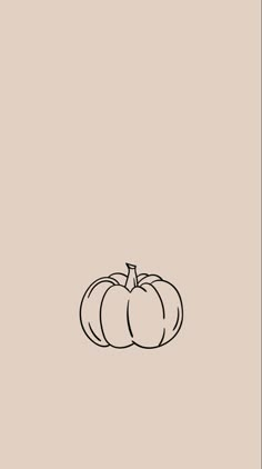 a black and white drawing of a pumpkin on a light brown background with the words, autumn written below it