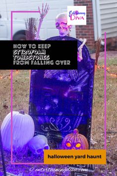 How To Keep Styrofoam Tombstones In The Ground | Outdoor Halloween Decorating Halloween Front Porch, Halloween Yard