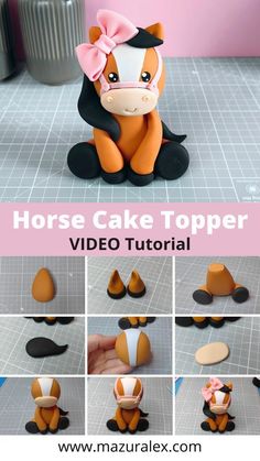 the horse cake topper is made with fondant