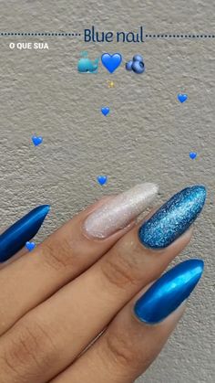 #nailart #Nail #azul #aesthetic #instagram Blue Nail, Pretty Nails, Instagram, Nail Arts