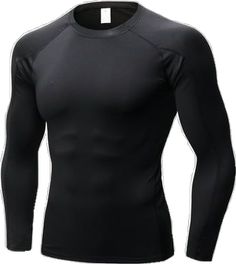 Fitted Black Shirt For Gym, Breathable Long Sleeve Solid T-shirt, Black Slim Fit Crew Neck T-shirt, Long Sleeve Solid T-shirt With Breathable Fabric, Black Long Sleeve Sports Shirt, Fitted Long Sleeve Breathable T-shirt, Breathable Fitted Long Sleeve T-shirt, Black Long Sleeve Workout T-shirt, Black Breathable Crew Neck Shirt