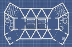 a blueprinted floor plan for a conference room