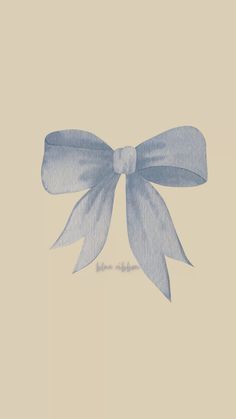 a watercolor drawing of a blue bow