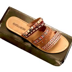 Stella Maden Embellished Sandals Man Made Materials Well Made Sandal Size 6 True To Size New In Box Embellished Sandals, Mens Sandals, Sandals, Women Shopping