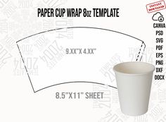 paper cup wrapper 8 x 11 inches