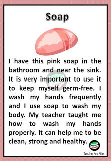 a pink soap in the shape of a heart with words above it that read, i have this pink soap in the bathroom and near the sink