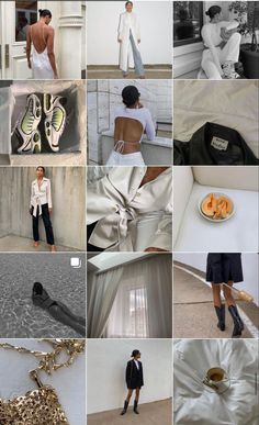 the collage shows many different types of clothing and accessories