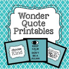 wonder quote printables for kids to help them learn how to read the words