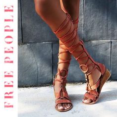 * Color: Blush/Rust * Back Zip Closure For Easy Pull On & Off * Sexy Front Strappy Wraparound Tie Up Closure * Adjustable Strap Laces * Retails $210 + Tax * Size: 39 * Comfortable & Secure Mini Wedge Heel * Approx Heel 2.5" * Approx Shaft 9.5" * Ultra Soft Suede & Leather Footbed * Never Worn For Personal Use; No Box. Closet Clear Out Sale, No Returns Are Available At This Time. Thank You For Your Understanding. Much Love, @Trendycutedeals [Tags# Vacation Sun Seeker Knee High Thigh High Bohemian Bohemian Lace-up Sandals For Summer Party, Bohemian Strappy Lace-up Sandals For Spring, Chic Sandals For Spring Festival, Free People Sandals, Green Flip Flops, Gladiator Wedges, Dust Pink, Lace Up Gladiator Sandals, Genuine Leather Sandals