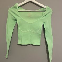 Good Used Condition Color May Look Different In Person- Tag Is Hard To Read Questions? Leave A Comment Below! Strawberry Shortcake, Leave A Comment, Free People Tops, To Read, Free People, Womens Tops, Crop Tops, Long Sleeve, Green