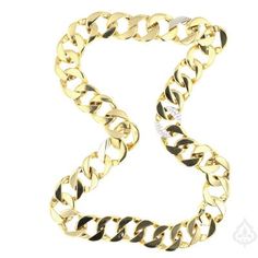 This is a very neat piece. 3 large gage curb chain bracelets, that can be clasped together for a beautiful necklace or a chocker necklace. One of the links in one of the bracelets is encrusted with fully cut, fully set diamonds. This is a very heavy piece crafted from 18K Yellow gold with a bit of 18K white gold. Total weight of the piece is wooping 280.5g. This is a vintage piece that was traded in. Maker mark is on the end of all pieces as well as purity stamp. Classic Diamond Jewelry With Chain, Elegant Diamond Cuban Link Bracelet With Curb Chain, Classic Diamond Chain Necklace With Gold Chain, Elegant Diamond Bracelet With Curb Chain, Elegant Chain Link Necklace With Diamond Accents, Diamond Curb Chain Necklace For Anniversary, Classic Diamond Figaro Chain Necklace, Elegant Diamond Chain Bracelet With Curb Chain, Classic Diamond Cuban Link Chain Necklace