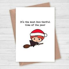 a card with the words it's the most ron - derful time of the year