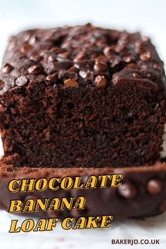 a loaf of chocolate banana loaf cake