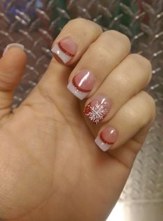 Nail Tip Designs, French Tip Nail Designs, French Manicure Nails, Cute Christmas Nails, Nagel Tips, Christmas Nail Art Designs, French Nail Designs