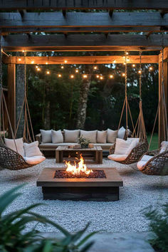 31 Rustic Fire Pit Ideas for an Outdoor Oasis Fire Pit Mountain House, Garden Fireplace Ideas Outdoor, Backyard Gazebo With Fire Pit, Covered Fire Pit Ideas Backyard, Dream Outdoor Space, Deck With Fire Pit Ideas, Backyard Chiminea Ideas Patio, Cabin Outdoor Ideas Backyards, Fireplace On Deck Outdoor