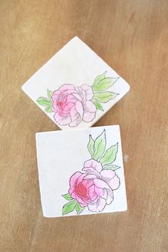 Peony Marble coasters/ Peony home decor/ stone coasters/ drink coasters/ tumbled marble/ custom coasters/ hand painted coasters Hand Painted Coasters, Painted Coasters, California Decor, The Undertones, Gel Medium, No Image, Marble Coasters, Coaster Design, Tile Coasters