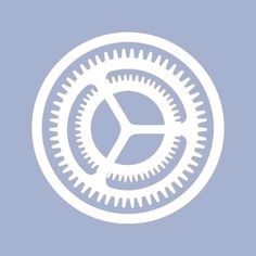 an image of gears in the shape of a circle on a blue background with white text