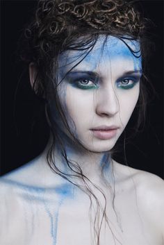 Water Makeup Look Element, Holi Shoot, 9 Realms, Fantasy Make-up, Extreme Beauty, Make Up Inspiration, Water Nymphs, Smink Inspiration, Fairy Makeup