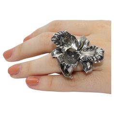 Orchid Ring, The Orchid, Vintage Cocktail, Silver Pieces, Unique Products, Ring Sterling Silver, Cocktail Rings, Sterling Ring, Wellness Design