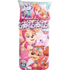 the paw patrol bedding set is pink