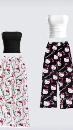 Matching Outfits For Sisters, Hello Kitty Pattern, Bff Matching Outfits, ماثيو ماكونهي, Matching Fits, Kitty Pattern, Matching Outfits Best Friend, Outfits Matching