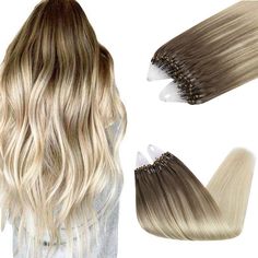 micro ring human hair extensions Hair Extensions Balayage, Micro Loop Hair Extensions, Brown With Blonde, Balayage Brown, Long Hair Extensions, Hair Vendor, Hair Setting