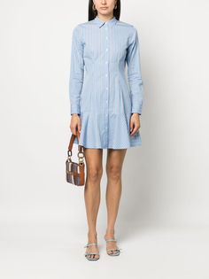 Lauren Ralph Lauren Triella Striped Shirt Dress - Farfetch Ralph Lauren Striped Shirt, Striped Shirt Women, Classic Shirt Dress, Polo Shirt Dress, Linen Shirt Dress, Striped Shirt Dress, Green Midi Dress, White Shirt Dress, Polo Shirt Women