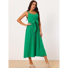 Designed with an adjustable strap, this midi dress allows you to adjust the strap to fit you well. This dress will flatter any body shape, making it a timeless addition to any wardrobe. This Boho dress can make you stand out in the crowd. Casual midi dress is perfect for casual, daily, vacations, beach, holidays, weddings, office, family gatherings, etc. Casual Solid Color Beach Sundress, Green Solid Color Beach Dress, Green Sleeveless Beach Dress For Beach Season, Green Sleeveless Dress For Beach Vacation, Green Sleeveless Dress For Beach, Green Solid Color Dress For Vacation, Green Solid Color Dress For Day Out, Casual Green Midi-length Sleeveless Dress, Green Solid Color Vacation Dress