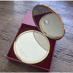 Compact Pocket Mirror With Gucci Monogram Embossed, Brand New With Box And Gift Bag Gucci Gift, Gucci Gifts, Gg Monogram, Gucci Monogram, Hand Mirror, Pocket Mirror, Gucci Accessories, Compact Mirror, Gift Bag