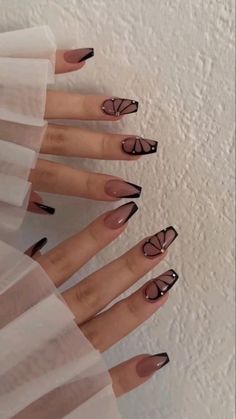 Butterfly Nail Art Designs, Short Coffin Nails Designs, Spread Your Wings And Fly, Holiday Acrylic Nails, Beauty Hacks Nails, Cute Simple Nails, Butterfly Nail Art