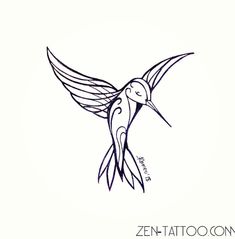 a drawing of a hummingbird flying in the air