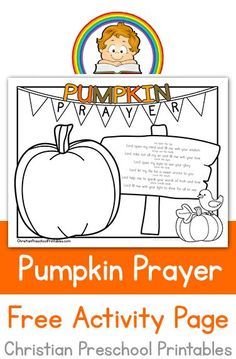 the pumpkin prayer page for children to color