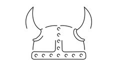 a drawing of a bull's head with two horns on the front and back