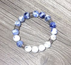 Mens Gemstone Bracelet| Mens Beaded Bracelet| Mens Stretch Bead Bracelet| Mens Sodalite Gemstone Bracelet| Mens Greek Key Bracelet| Etsy Light Blue Jewelry With Natural Round Beads, Artisan Blue Gemstone Beaded Bracelets, Blue Natural Stones Beads For Gift, Key Bracelet, Pearl Beaded Necklace, Lava Stone Bracelet, Oil Diffuser Bracelet, Bracelet Mens, Long Beaded Necklace