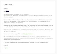 the cover letter for an email to someone who is not interested on what they want