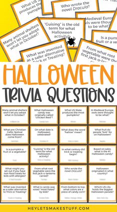 halloween trivia questions for kids to help them learn the words and numbers in their own language