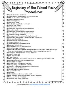 the beginning of the school year procedure is shown in this printable worksheet