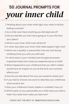 inner child shadow work journal prompts Shadow Work Emotions, Childhood Writing Prompts, Heal Inner Child Journal, Healing Childhood Wounds Journal, Inner Childhood Healing, How To Write A Letter To Your Inner Child, Childhood Shadow Work, Shadow Work Journal Prompts Childhood, How To Heal My Inner Child