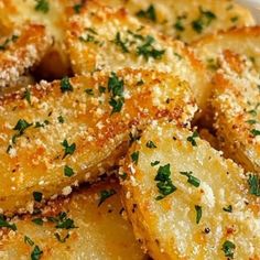 fried potatoes with parmesan cheese and herbs