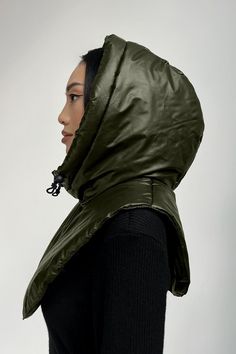 Waterproof hooded scarf, Balaclava, Rain hood,  Khaki hood cowl, Rainproof hooded cowl, Womens hooded scarf, Outdoors gift for her Removable women's hood with insulation - a hit of the fall-winter 2023-2024 season! Fabric: quilted raincoat on silicone Insulation - silicone (200 g/m2) Composition: 100% polyester Color: black, white, khaki Size: UNI (Universal) The removable hood is made of jacket fabric with silicone insulation. The hood on silicone - protects the head from wind, cold, and rain, keeping warmth and comfort. The sleeve of the removable hood, which insulates, lies gently on the shoulders and protects the chest and back from the cold. The hood is adjustable along the edge with an elastic band with a fastener. For ease of putting on, a zipper is provided. This headdress in unive Scarf Balaclava, Hooded Cowl, Jacket Fabric, Rain Hat, Hooded Scarf, Outdoor Gift, Winter 2023, Neck Warmer, 2023 2024