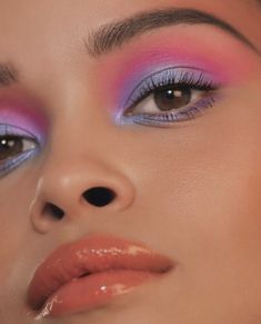 80s Inspired Eye Makeup, Pink 80s Makeup, 80s Aesthetic Makeup, 80s Makeup Looks Eyeshadows, Lover Inspired Makeup, Fun Eyeshadow Looks Colorful, Funky Eyeshadow, 80s Inspired Makeup