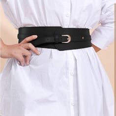 New - Never Worn. Black. Faux Leather Waist Belt With Gold Buckle. Belt With Gold Buckle, Leather Waist Belt, Black Faux Leather, Waist Belt, New Black, Belts, Faux Leather, Buckle, Women Accessories