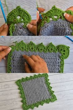 the crochet pattern is being worked on