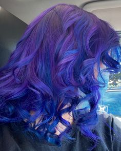 Blue Hair With Purple Streaks, Dyed Hair Purple Highlights, Hair Color Ideas Purple And Blue, Purple Hair Blue Highlights, Raven Queen Hair, Blue Hair With Purple Highlights, Purple And Blue Hair Color Ideas, Blue And Purple Hair Highlights, Purple To Blue Hair