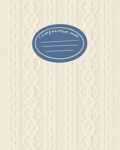 an image of a book cover with a blue oval on the front and white cabled background