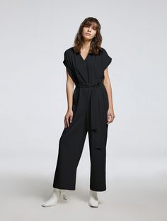 Jumpsuit For Women, Jumpsuit With Sleeves, Straight Cut, Waist Belt, Jumpsuits For Women, Cap Sleeves, Jumpsuit Dress, Apparel Accessories, Jumpsuit