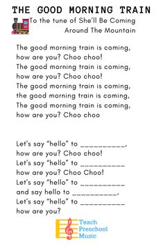 the good morning train worksheet is shown in this printable activity for kids